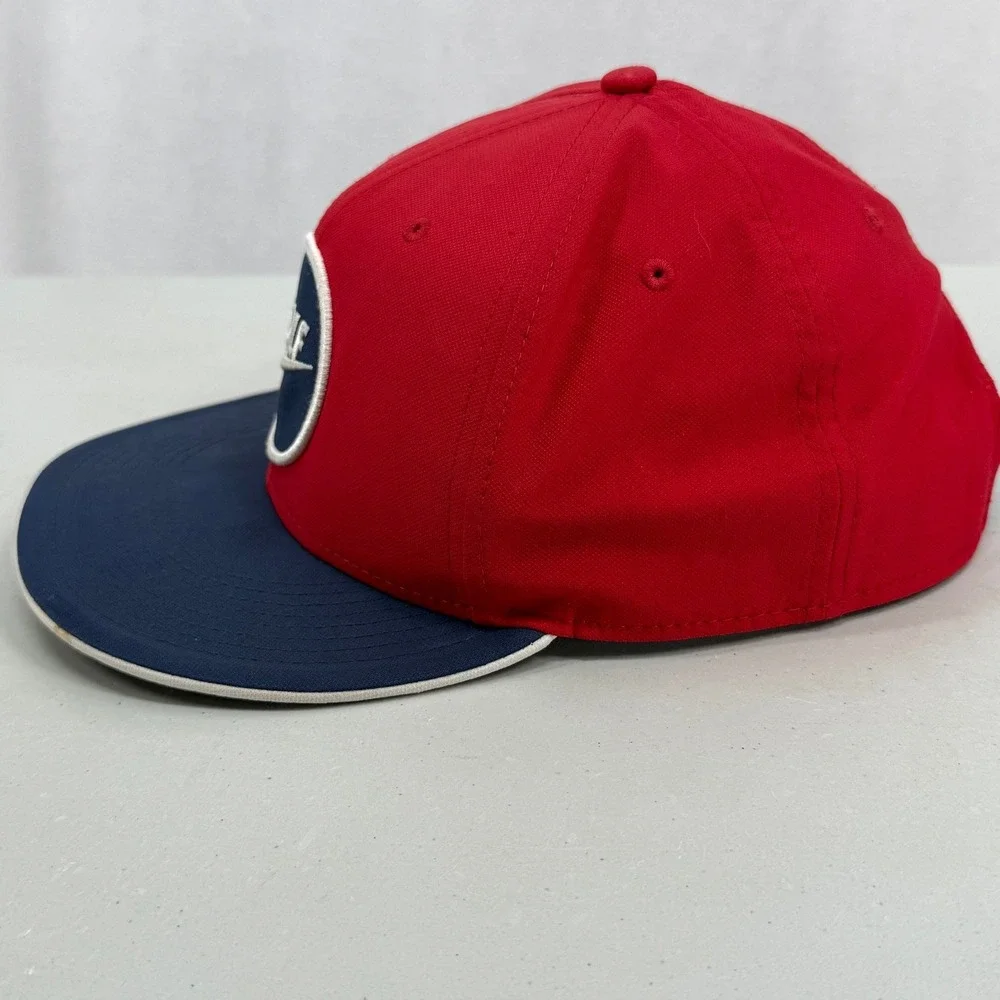 Nike Golf‎ Red Blue Snapback Hat Men's Adjustable Patch Cap Flat Brim 749956